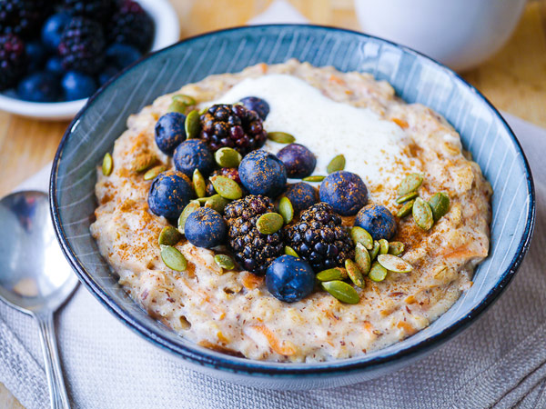 Carrot Oat Porridge Breakfast Bowl