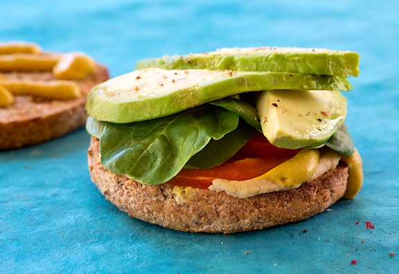 Hummus avocado sandwich